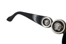 画像をギャラリービューアに読み込む, GIANNIVERSACE ジャンヌヴェルサーチ サングラス オーバル メデューサ ロゴ プラスチック メタル ブラック 美品 中古 52102