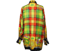 画像をギャラリービューアに読み込む, Gianni Versace ジャンニ・ヴェルサーチ 長袖シャツ バロッコ 総柄 マルチカラー シルク サイズ38 良品 中古 52204