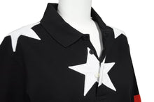 画像をギャラリービューアに読み込む, Givenchy ジバンシー ポロシャツ 15F7110704 スター 星 長袖 ブラック ホワイト コットン サイズXS 美品 中古 52209