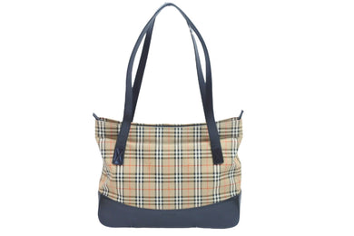 Burberry バーバリー ハンドバッグ ノバチェック キャンバス ブラウン 中古 52373