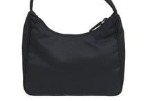 画像をギャラリービューアに読み込む, PRADA プラダ ハンドバッグ ブラック ナイロン MV519 シルバー金具 三角プレート 美品 中古 52374 正規品