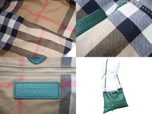 画像をギャラリービューアに読み込む, BURBERRY バーバリー 2WAYバッグ ショルダーバッグ ハンドバッグ 3903419/64B レザー グリーン ゴールド金具 美品 中古 52416