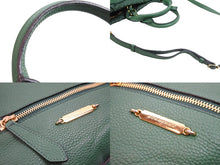 画像をギャラリービューアに読み込む, BURBERRY バーバリー 2WAYバッグ ショルダーバッグ ハンドバッグ 3903419/64B レザー グリーン ゴールド金具 美品 中古 52416
