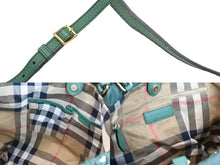 画像をギャラリービューアに読み込む, BURBERRY バーバリー 2WAYバッグ ショルダーバッグ ハンドバッグ 3903419/64B レザー グリーン ゴールド金具 美品 中古 52416