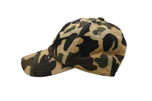 Load image into Gallery viewer, A Bathing ape アベイシングエイプ BAPE KAWS カウズ キャップ 帽子 1stCamo 日本製 コットン ベージュ カーキ 美品 中古 52530
