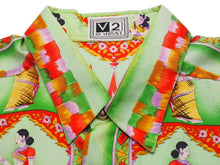 画像をギャラリービューアに読み込む, VERSACE ヴェルサーチ V2 by versace 長袖シャツ シルク シャツ 総柄 グリーン シルク サイズL 美品 中古 52662