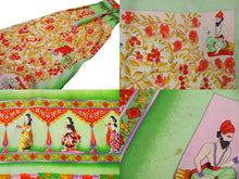 画像をギャラリービューアに読み込む, VERSACE ヴェルサーチ V2 by versace 長袖シャツ シルク シャツ 総柄 グリーン シルク サイズL 美品 中古 52662