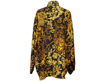 画像をギャラリービューアに読み込む, VERSACE ヴェルサーチ jeans couture 長袖シャツ バロッコ ブラック イエロー シルク サイズS 美品 中古 52664