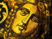 画像をギャラリービューアに読み込む, VERSACE ヴェルサーチ jeans couture 長袖シャツ バロッコ ブラック イエロー シルク サイズS 美品 中古 52664