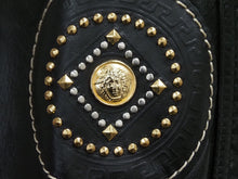 画像をギャラリービューアに読み込む, GIANNIVERSACE ジャンニヴェルサーチ スカート セットアップ メデューサボタン レザー レーヨン ブラック サイズ42 美品 中古 53031