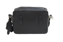 画像をギャラリービューアに読み込む, OFF WHITE オフホワイト カメラバッグ ショルダーバッグ イタリア製 レザー ブラック ホワイト シルバー金具 美品 中古 53659