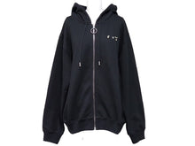 画像をギャラリービューアに読み込む, 極美品 OFF-WHITE オフホワイト パーカー フーディー ブラック OWBE005T21FLE002 サイズL シルバー金具 中古 53695