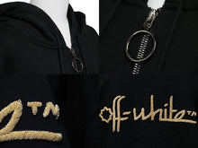 画像をギャラリービューアに読み込む, 極美品 OFF-WHITE オフホワイト パーカー フーディー ブラック OWBE005T21FLE002 サイズL シルバー金具 中古 53695