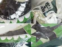 画像をギャラリービューアに読み込む, A BATHING APE × KAWS BAPE STA アベイシングエイプ カウズ ベイプスタ スニーカー グリーン 靴 29cm 中古 53775