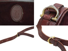画像をギャラリービューアに読み込む, CARTIER カルティエ ショルダーバッグ 斜め掛け マストライン スウェード レザー ボルドー ゴールド金具 美品 中古 54002