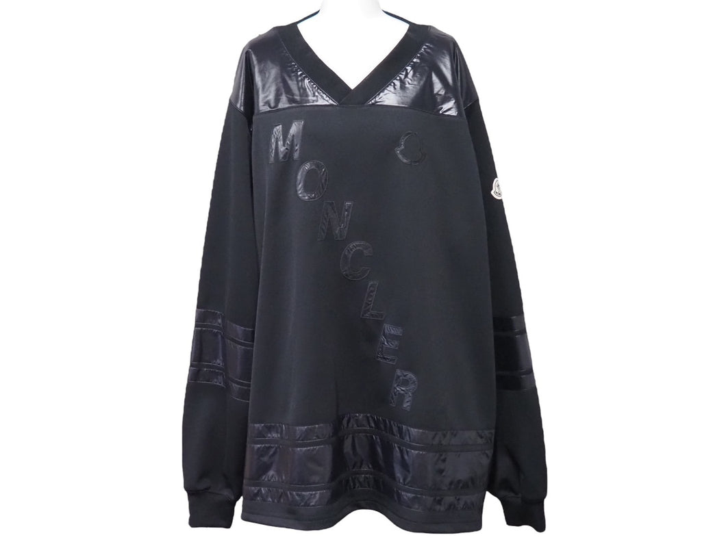 極美品 MONCLER × Fragment モンクレール × フラグメント ホッケージャージー H209U8G00004 ブラック サイズL 中古 54255
