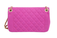 画像をギャラリービューアに読み込む, CHANEL シャネル ショルダーバッグ マトラッセ ジャージーコットン キルティング 20番台 ピンク ゴールド金具 美品 中古 54367