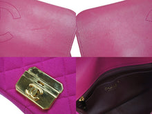 画像をギャラリービューアに読み込む, CHANEL シャネル ショルダーバッグ マトラッセ ジャージーコットン キルティング 20番台 ピンク ゴールド金具 美品 中古 54367