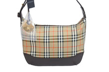 画像をギャラリービューアに読み込む, BURBERRY バーバリー セミショルダーバッグ ノバチェック キャンバスレザー ブラウン ベージュ ゴールド金具 美品 中古 54418