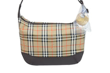 画像をギャラリービューアに読み込む, BURBERRY バーバリー セミショルダーバッグ ノバチェック キャンバスレザー ブラウン ベージュ ゴールド金具 美品 中古 54418