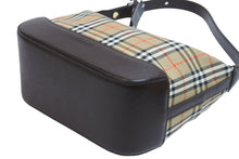 画像をギャラリービューアに読み込む, BURBERRY バーバリー セミショルダーバッグ ノバチェック キャンバスレザー ブラウン ベージュ ゴールド金具 美品 中古 54418