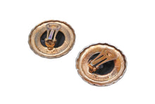 画像をギャラリービューアに読み込む, VERSACE ヴェルサーチ イヤリング 両耳 丸型 メデューサ クリップ式 GP ブラック ゴールド金具 レディース 17g 美品 中古 55121