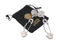 画像をギャラリービューアに読み込む, Gianni Versace ジャンニ・ヴェルサーチ 安全ピン メデューサ イヤリング シルバー 64g ジュエリー 小物 美品 中古 55137