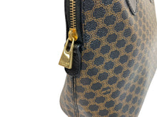 画像をギャラリービューアに読み込む, 極美品 CELINE セリーヌ ハンドバッグ DM99/1 マカダム柄 ゴールド金具 PVC レザー ブラック 中古 55238
