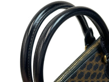 画像をギャラリービューアに読み込む, 極美品 CELINE セリーヌ ハンドバッグ DM99/1 マカダム柄 ゴールド金具 PVC レザー ブラック 中古 55238