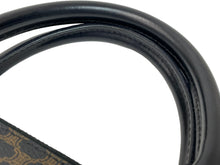 画像をギャラリービューアに読み込む, 極美品 CELINE セリーヌ ハンドバッグ DM99/1 マカダム柄 ゴールド金具 PVC レザー ブラック 中古 55238