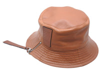 画像をギャラリービューアに読み込む, 極美品 LOEWE ロエベ バケットハット フィッシャーマンハット ブラウン ナパカーフ サイズ 57 112.10.010 中古 55446