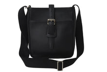 画像をギャラリービューアに読み込む, BURBERRY バーバリー ショルダーバッグ 斜め掛け レザー ブラック 黒 シルバー金具 美品 中古 55950