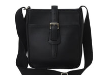 画像をギャラリービューアに読み込む, BURBERRY バーバリー ショルダーバッグ 斜め掛け レザー ブラック 黒 シルバー金具 美品 中古 55950