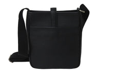 画像をギャラリービューアに読み込む, BURBERRY バーバリー ショルダーバッグ 斜め掛け レザー ブラック 黒 シルバー金具 美品 中古 55950