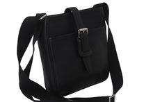 画像をギャラリービューアに読み込む, BURBERRY バーバリー ショルダーバッグ 斜め掛け レザー ブラック 黒 シルバー金具 美品 中古 55950