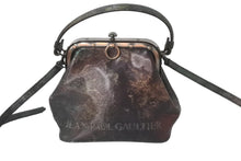 画像をギャラリービューアに読み込む, Jean Paul Gaultier ジャンポール・ゴルチェ 2WAY ショルダーハンドバッグ Vサイバー 玉虫色 ガマ口 銅メッキ金具 美品 中古 55963