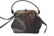 画像をギャラリービューアに読み込む, Jean Paul Gaultier ジャンポール・ゴルチェ 2WAY ショルダーハンドバッグ Vサイバー 玉虫色 ガマ口 銅メッキ金具 美品 中古 55963