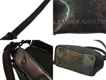 画像をギャラリービューアに読み込む, Jean Paul Gaultier ジャンポール・ゴルチェ 2WAY ショルダーハンドバッグ Vサイバー 玉虫色 ガマ口 銅メッキ金具 美品 中古 55963