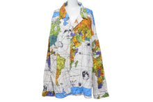 画像をギャラリービューアに読み込む, SAINT MICHAEL セントマイケル × DR WOO ドクター・ウー コラボ 長袖シャツ SLEEPWEAR パジャマ 世界地図 総柄 XL 美品 中古 56007