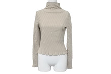 Load image into Gallery viewer, BALENCIAGA バレンシアガ トップス ツイストリブタートルネック 626186 T5145 レーヨン ベージュ サイズS 美品 中古 56218
