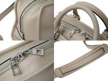 画像をギャラリービューアに読み込む, LOEWE ロエベ 2WAYハンドバッグ アマソナ28 アナグラム レザー ベージュ シルバー金具 美品 中古 56863