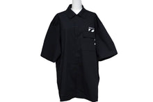 画像をギャラリービューアに読み込む, 極美品 OFF-WHITE オフホワイト 半袖シャツ ブラック コットン ポリエステル エラスタン サイズXL 中古 57221