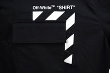 画像をギャラリービューアに読み込む, 極美品 OFF-WHITE オフホワイト 半袖シャツ ブラック コットン ポリエステル エラスタン サイズXL 中古 57221