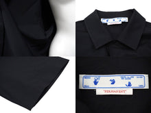 画像をギャラリービューアに読み込む, 極美品 OFF-WHITE オフホワイト 半袖シャツ ブラック コットン ポリエステル エラスタン サイズXL 中古 57221