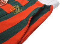 画像をギャラリービューアに読み込む, LOEWE ロエベ ロングイージーパンツ ボーダー グリーン オレンジ M ロゴ刺繍 H6292560SI ボタンフライデザイン 良品 中古 57695