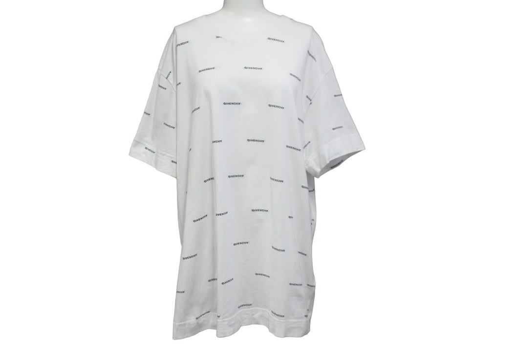 GIVENCHY ジバンシィ 半袖Ｔシャツ 総柄 ロゴ コットン ホワイト BM716R3YE4 2023AW 美品 中古 57706
