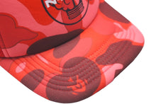 画像をギャラリービューアに読み込む, NERD ナード × A BATHING APE アベイシングエイプ コラボ メッシュキャップ ポリエステル レッド シルバー金具 美品 中古 58380