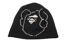 画像をギャラリービューアに読み込む, A BATHING APE × Kaws アベイシングエイプ×カウズ ニットキャップ ブラック ホワイト フリーサイズ 美品 中古 58642