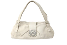 画像をギャラリービューアに読み込む, LOEWE ロエベ アナグラム レザー ワンショルダーバッグ アイボリー ロゴ ハンドバッグ カバン 鞄 良品 中古 59050