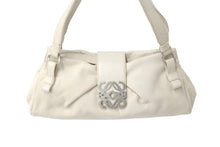 画像をギャラリービューアに読み込む, LOEWE ロエベ アナグラム レザー ワンショルダーバッグ アイボリー ロゴ ハンドバッグ カバン 鞄 良品 中古 59050